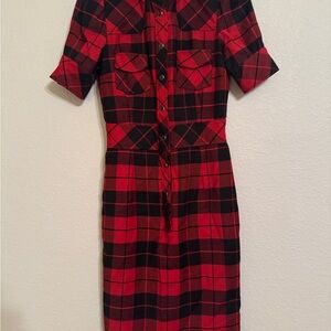 D&G Red and Black Checkered Midi Dress